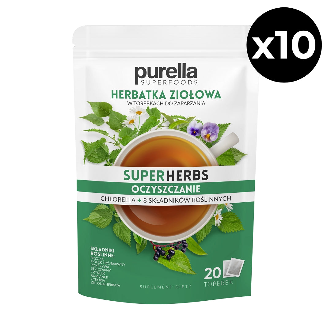 10x Purella Herbal Infusion - Detox Superherbs (20x 1.75g) - Purella Superfoods - Vesa Beauty UK