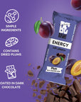 15x Energy Bar - Plum dark chocolate cover 40g - Be Raw - Vesa Beauty