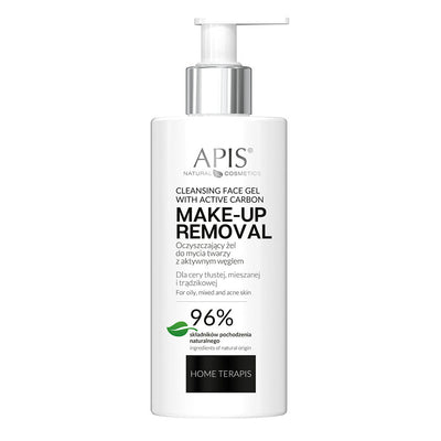 APIS Home Terapis - Cleansing Face Gel with Active Carbon 300ml - APIS - Vesa Beauty