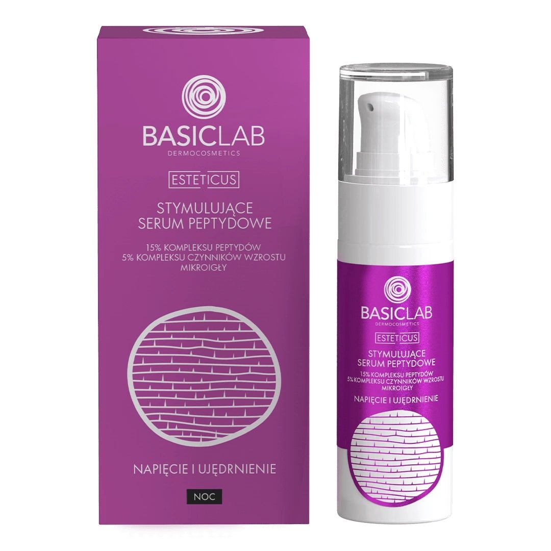 BasicLab ESTETICUS Stimulating peptide serum: 15% peptide complex, 5% growth factor complex, micro - needles 30ml - BasicLab - Vesa Beauty