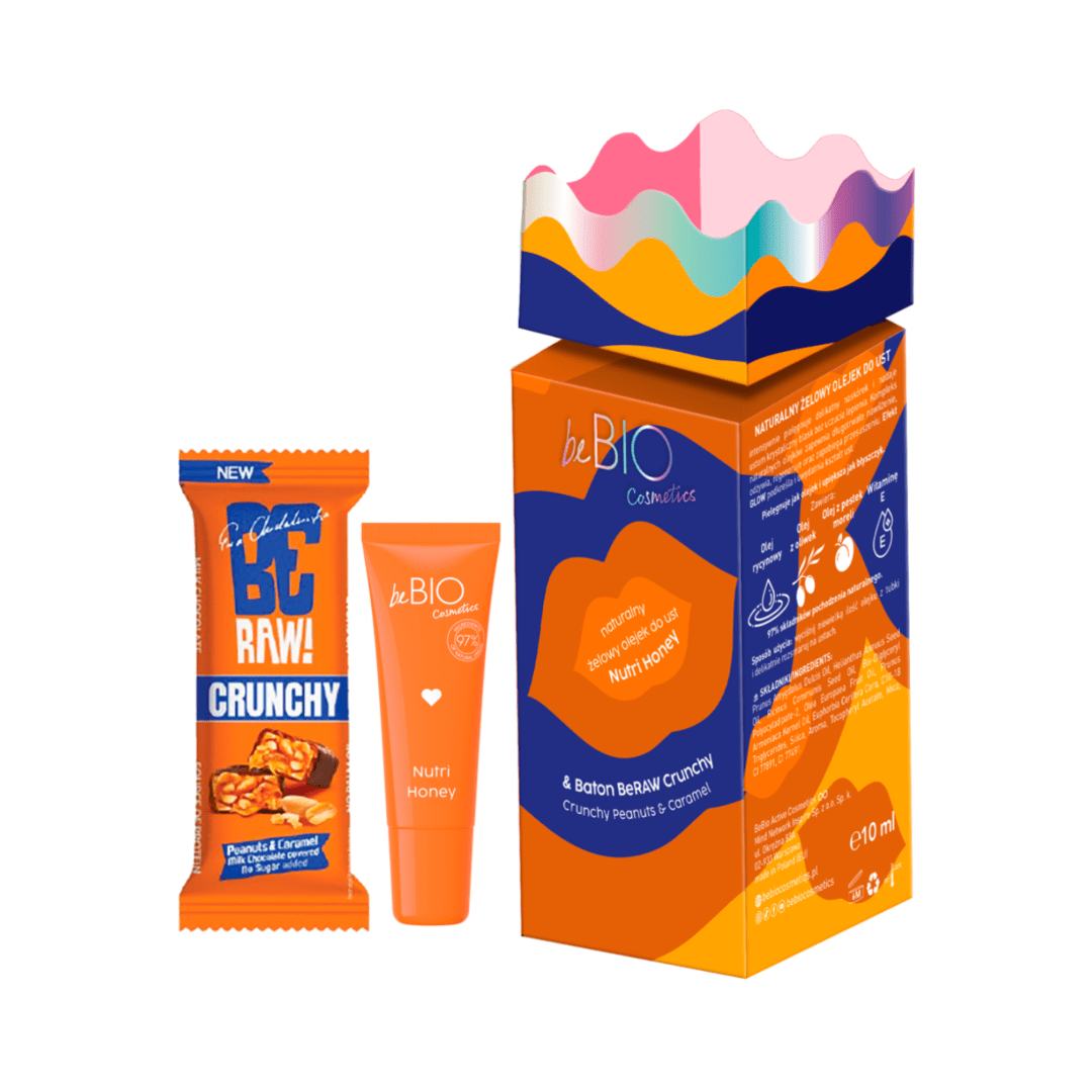 Bebio Set Nutri Honey natural lip oil + beRaw Crunchy bar FREE - BeBio Ewa Chodakowska - Vesa Beauty