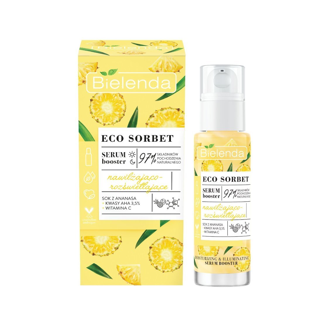 Bielenda ECO SORBET - Pineapple - Moisturizing & Illuminating Serum - Booster 30ml - Bielenda - Vesa Beauty