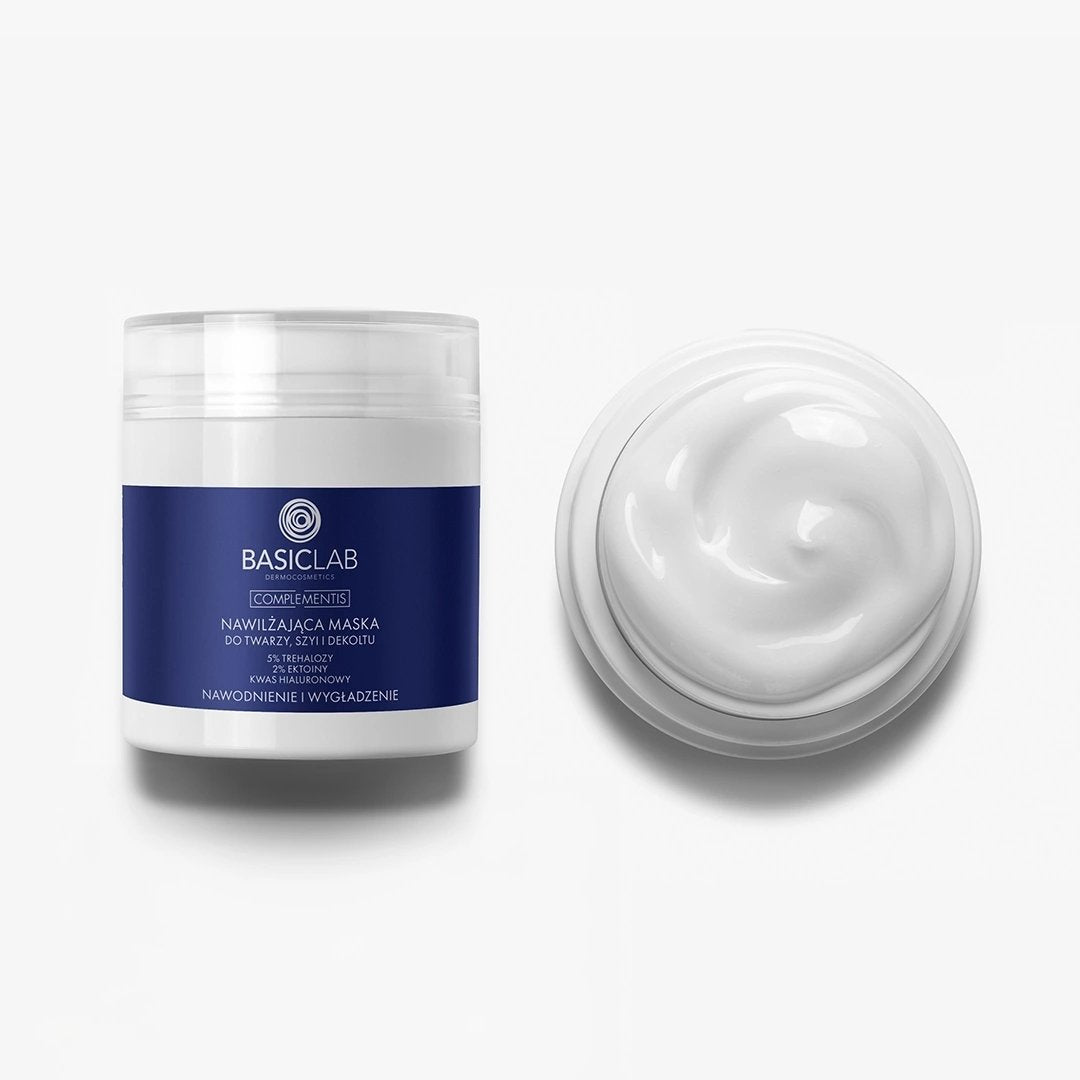 COMPLEMENTIS Moisturising Face, Neck & Décolleté Mask – 5% Trehalose, 2% Ectoin, Hyaluronic Acid 50ml - BasicLab - Vesa Beauty