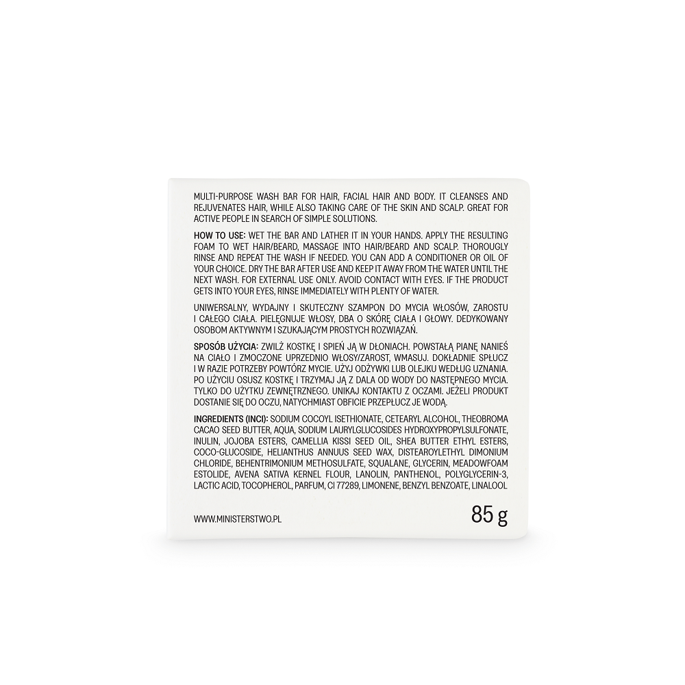 GREEN TEA: Washing Bar for body, hair & beard 85g - Ministerstwo - Vesa Beauty