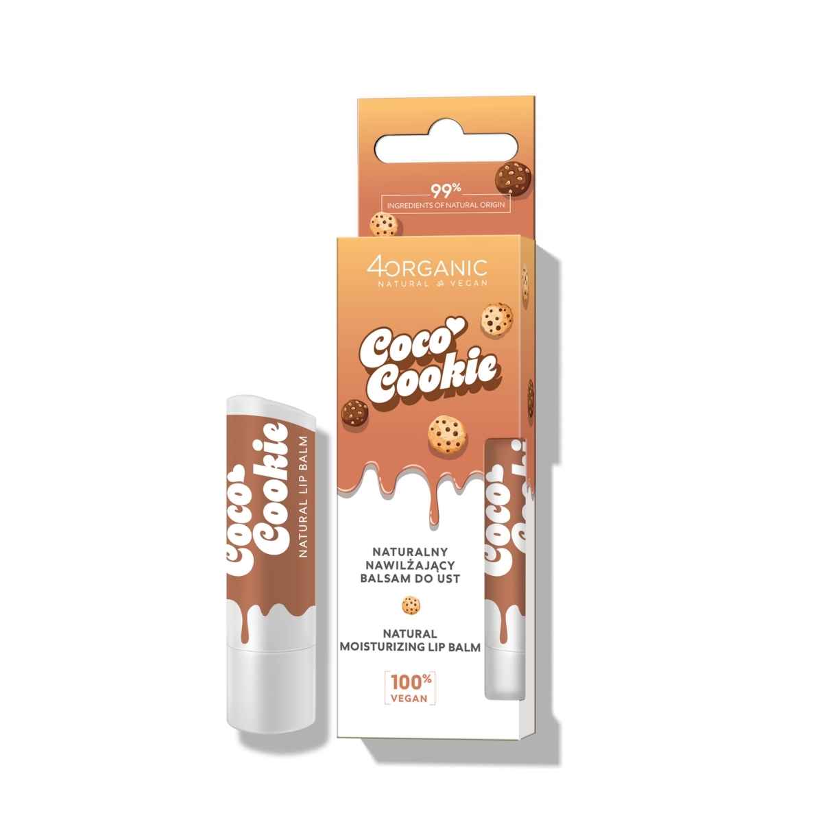 Natural Moisturizing Lip Balm - Coco cookie 5g - 4Organic - Vesa Beauty