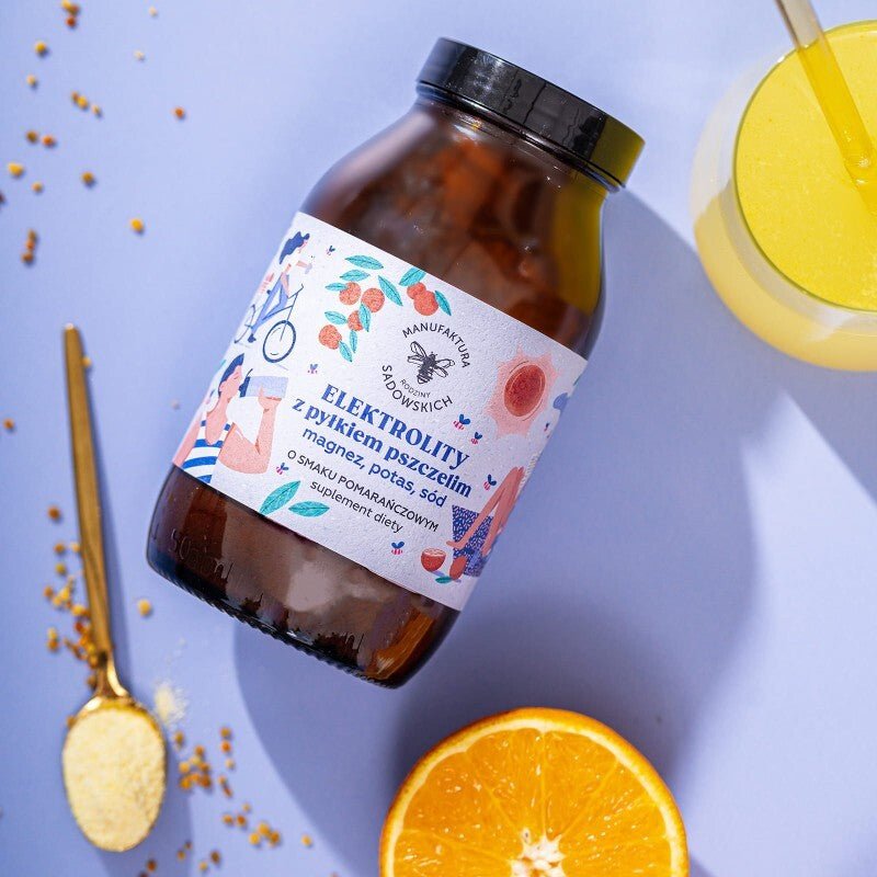 Sadowski bee Gardens Electrolytes with bee pollen in orange flavor 390g (60 portions) (shipping from 28.05) - Pasieki Sadowskich - Vesa Beauty