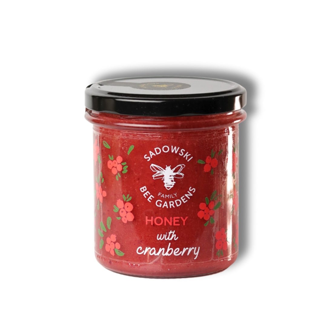 Sadowski Bee Gardens Honey with cranberry 430g - Pasieki Sadowskich - Vesa Beauty