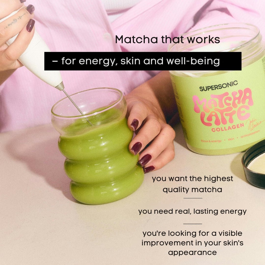 SUPERSONIC Matcha Latte Collagen - focus & energy, skin, antioxidation 280g - SUPERSONIC - Vesa Beauty