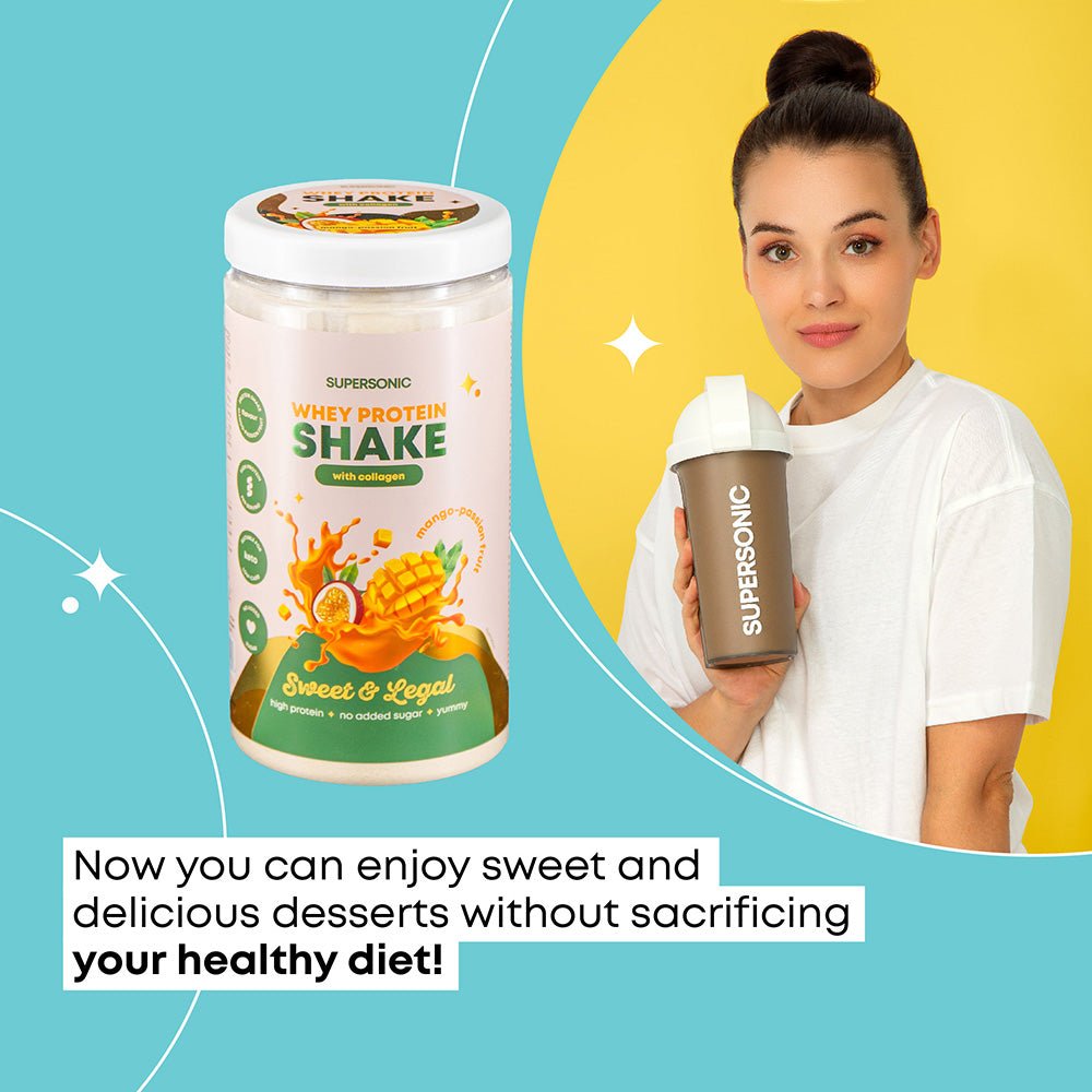 SUPERSONIC Whey Protein SHAKE with collagen - Mango - Passion Fruit KETO 560g - SUPERSONIC - Vesa Beauty