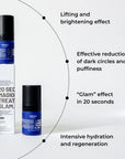 Natural Cosmetics 20 SECONDS MAGIC EYE TREATMENT GLAM brightening-lifting-repairing undereye & eyelid serum with caffeine, peptides, hyaluronic acid & Beautifeye™ complex 15ml