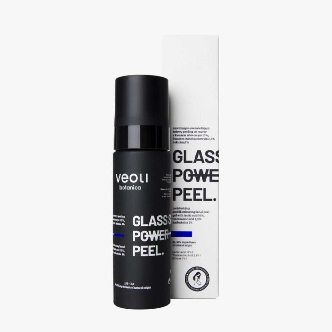 Veoli Botanica GLASS SKIN POWER PEEL Moisturising & illuminating facial peel gel with lactic acid 10%, tranexamic acid 2.5% and ectoine 1% 30ml - Veoli Botanica - Vesa Beauty