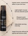 Natural Cosmetics LOVE AT FIRST TAN AMBER CRUSH Express Tanning Foam with vegan DHA, erythrulose and amber extract 200ml