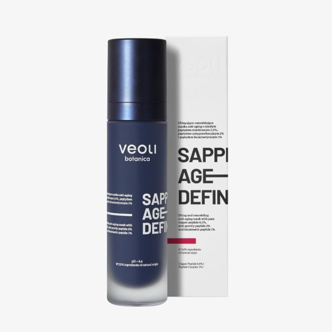 Veoli Botanica SAPPHIRE AGE - DEFINER Lifting & Remodelling anti - aging Mask with pure copper peptide 0.5%, anti - gravity peptide 2% & biomimetic peptide 1% 50ml - Veoli Botanica - Vesa Beauty