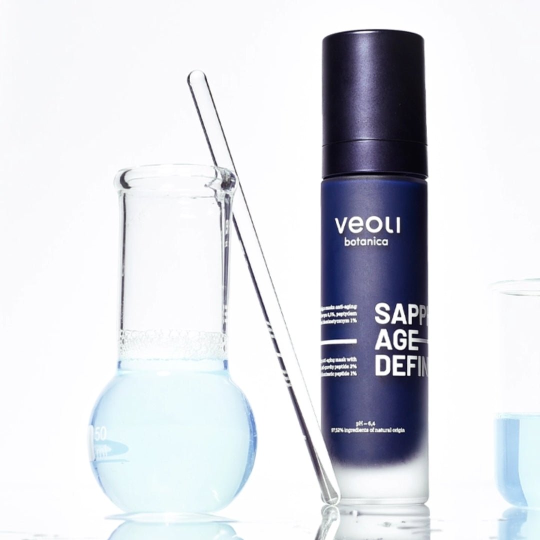 Veoli Botanica SAPPHIRE AGE - DEFINER Lifting & Remodelling anti - aging Mask with pure copper peptide 0.5%, anti - gravity peptide 2% & biomimetic peptide 1% 50ml - Veoli Botanica - Vesa Beauty