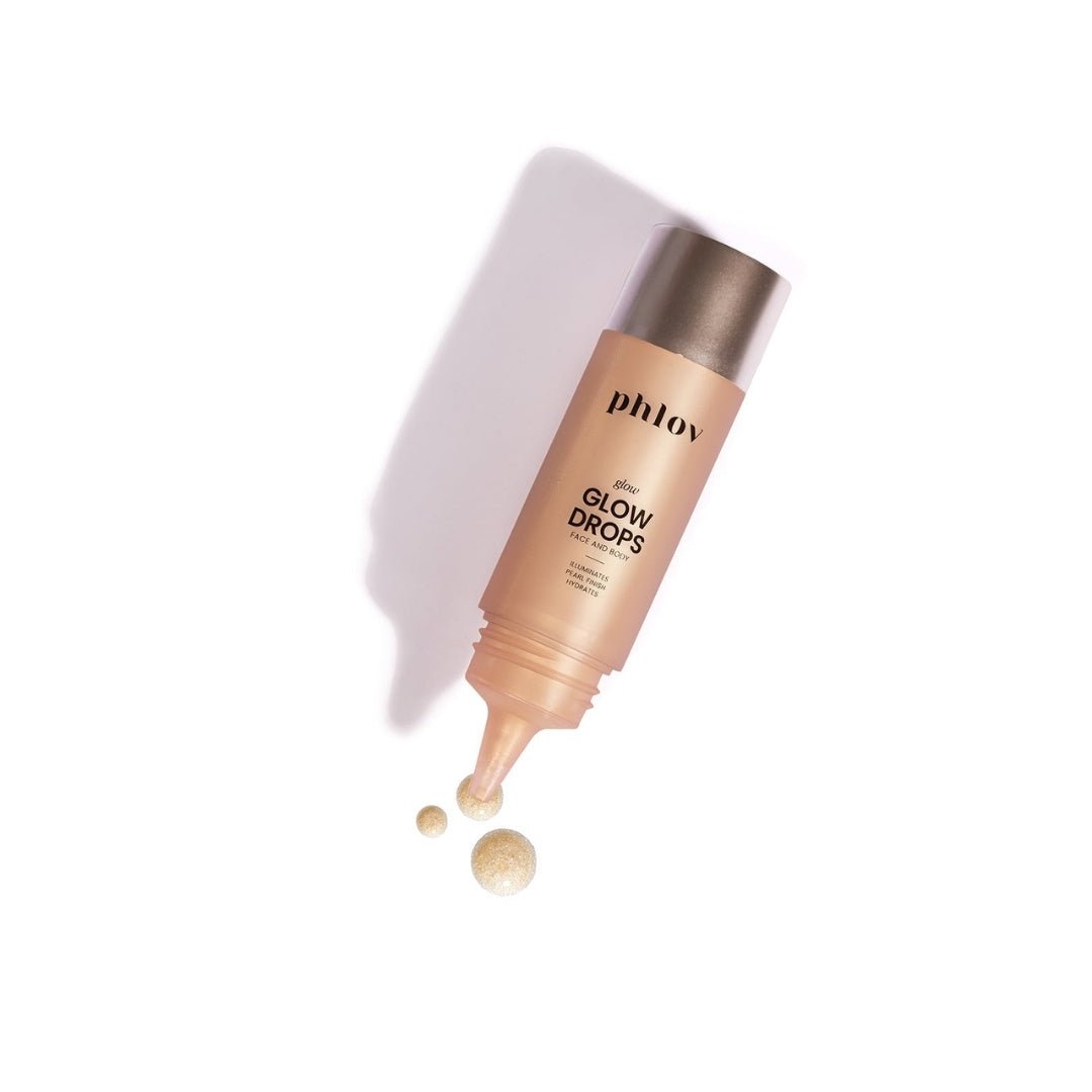 warm gold GLOW DROPS for face & body 15ml - Phlov - Vesa Beauty