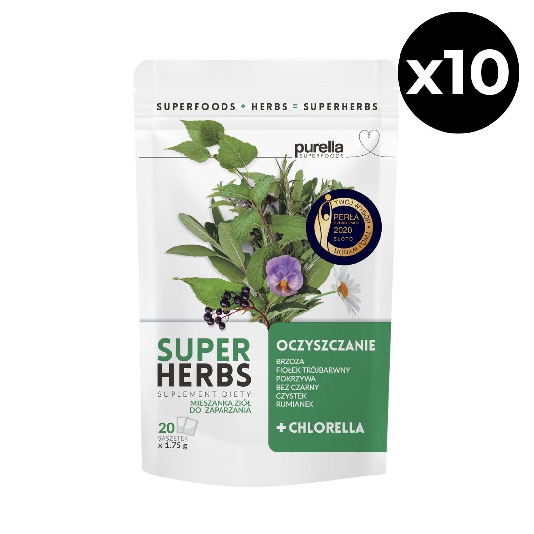 10x Purella Herbal Infusion - Detox Superherbs (20x 1.75g) - Purella Superfoods - Vesa Beauty