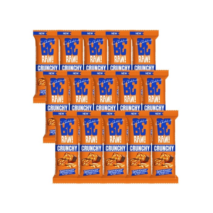 15x Be Raw Crunchy Peanuts & Caramel Bar 40g - Be Raw - Vesa Beauty