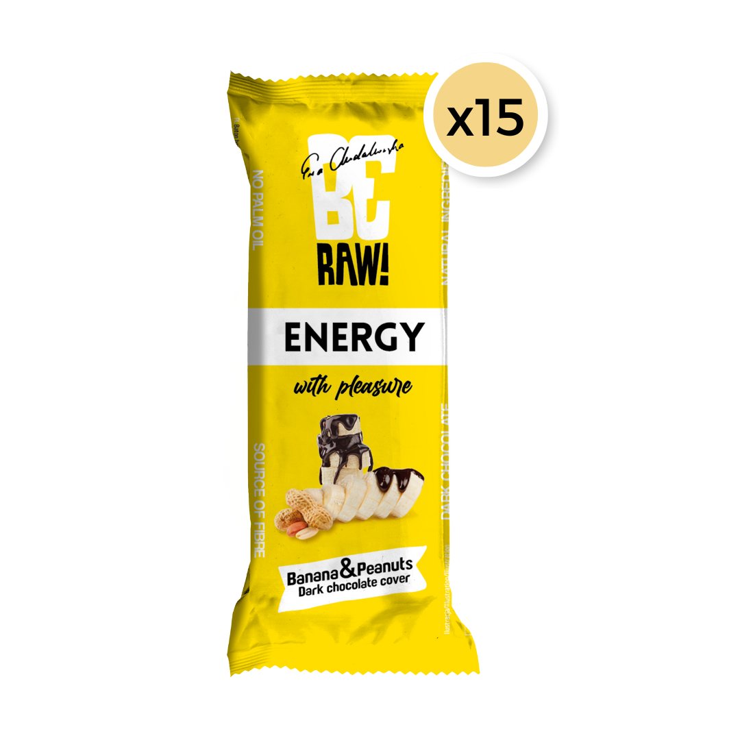 15x Be Raw Energy Bar Banana&Nuts 40g - Be Raw - Vesa Beauty