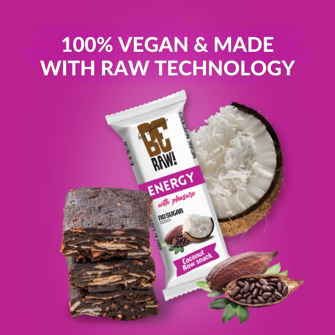 15x Energy Bar - Coconut 40g - Be Raw - Vesa Beauty