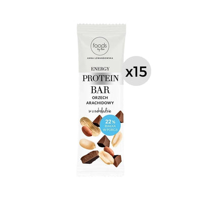 15x Foods by Ann Energy Protein Bar Peanut in chocolate 35g - VESA UK