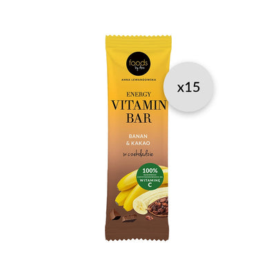 15x Foods by Ann Energy Vitamin Bar Banana & Cocoa 35g - VESA UK