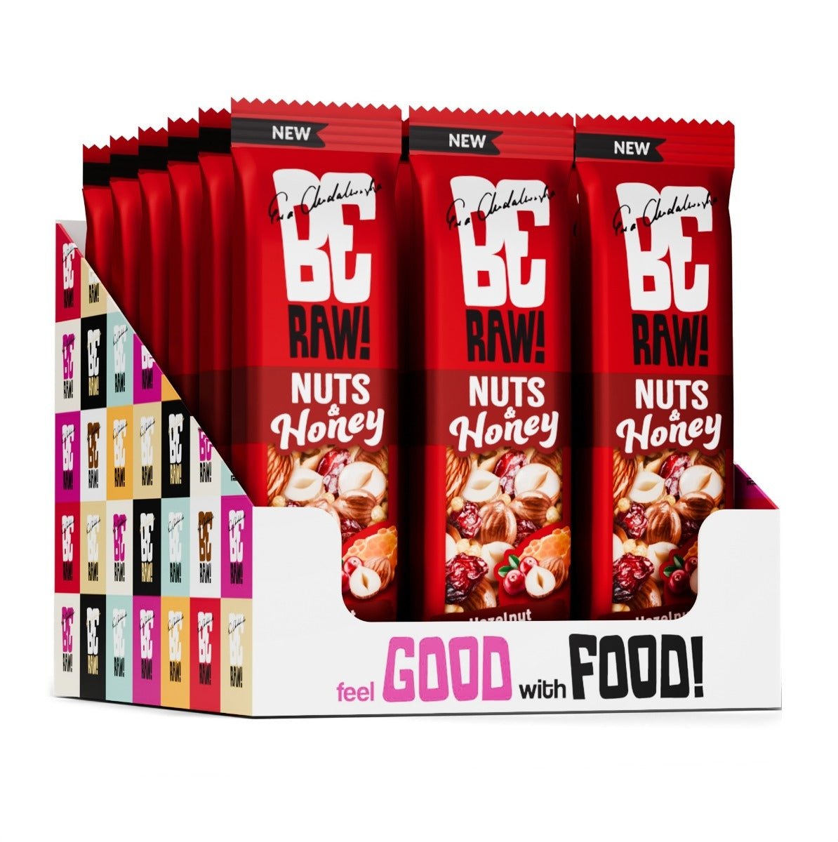 15x Nuts&Honey Bar - Cranberry, Hazelnut 30g - Be Raw - Vesa Beauty