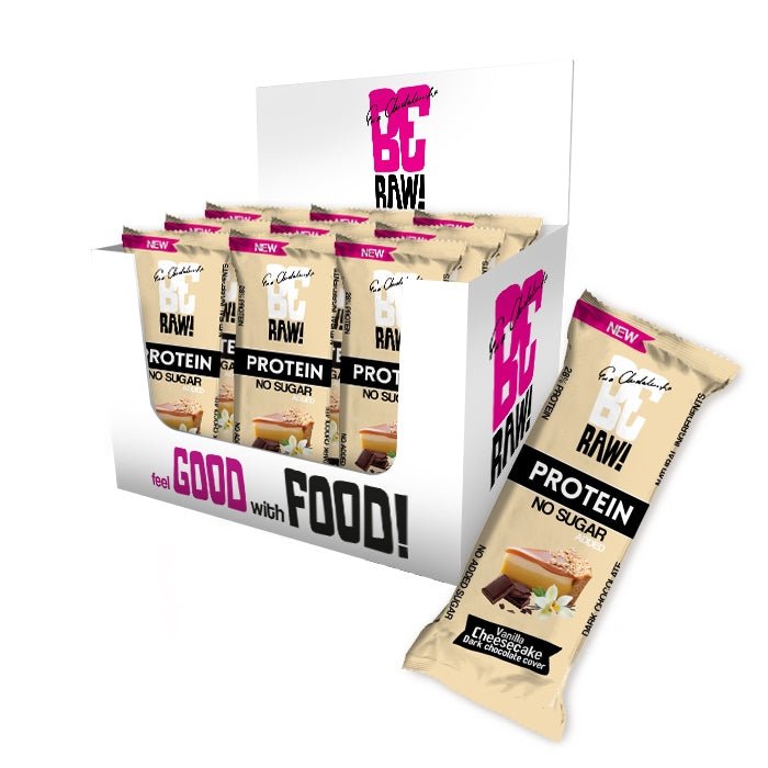15x Protein 28% Bar - Vanilla Cheesecake dark chocolate covered 40g - Be Raw - Vesa Beauty