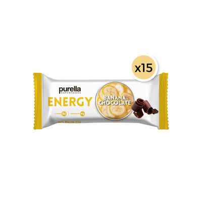 15x Purella Energy Bar Banana & Peanuts & Chocolate 40g - VESA UK