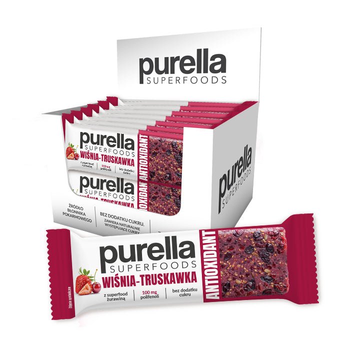 15x Purella SuperFoods Bar - Cherry - Strawberry Antioxidant 40g - Purella Superfoods - Vesa Beauty