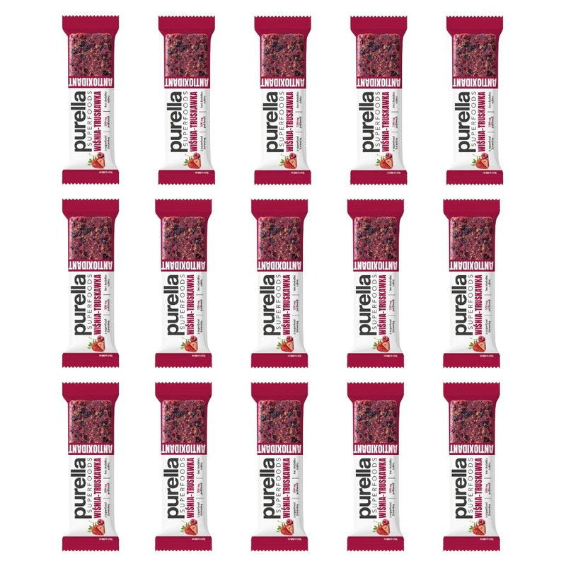 15x Purella SuperFoods Bar - Cherry - Strawberry Antioxidant 40g - Purella Superfoods - Vesa Beauty