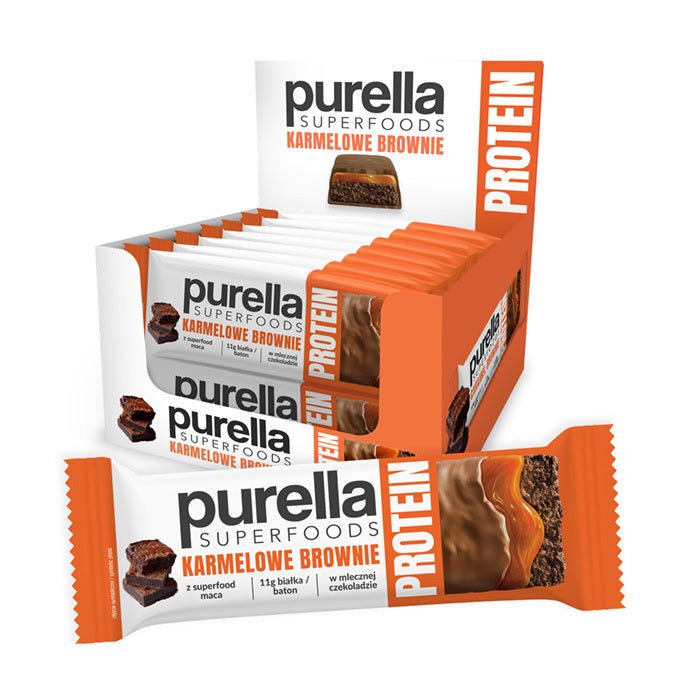 15x Purella SuperFoods Protein Bar - Caramel Brownie 45g - Purella Superfoods - Vesa Beauty