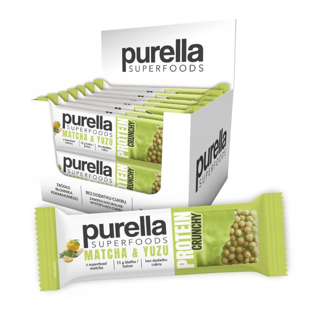 15x Purella SuperFoods Protein Bar - Crunchy Matcha & Yuzu 45g - Purella Superfoods - Vesa Beauty