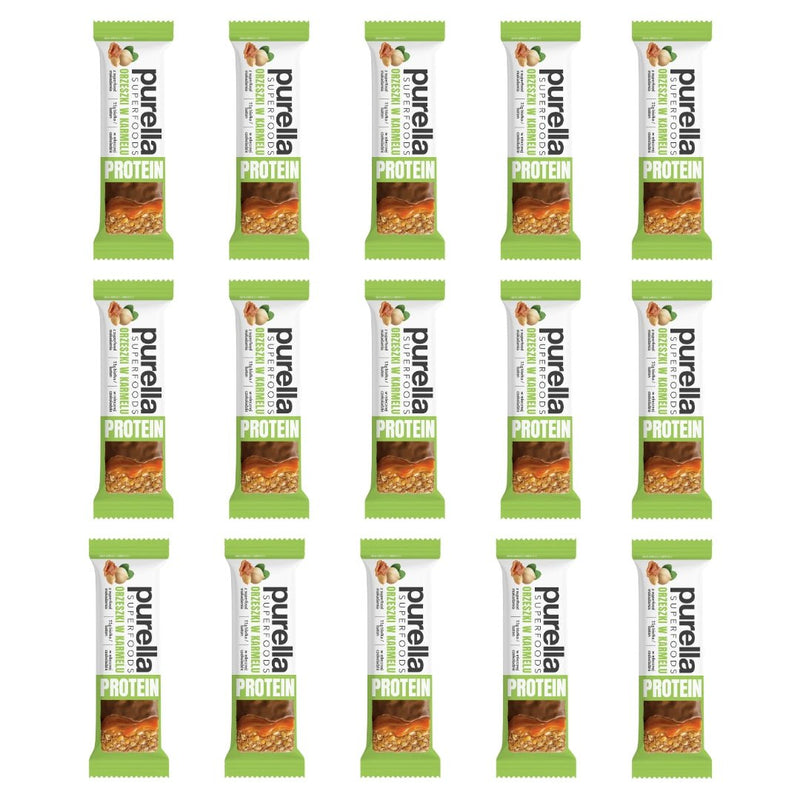 15x Purella SuperFoods Protein Bar - Nuts in Caramel 45g - Purella Superfoods - Vesa Beauty