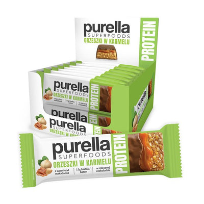 15x Purella SuperFoods Protein Bar - Nuts in Caramel 45g - Purella Superfoods - Vesa Beauty