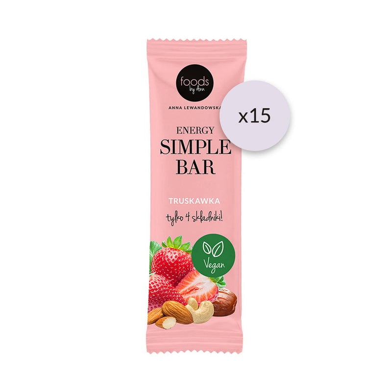 15x Foods by Ann Energy Simple Bar Strawberry 35g - VESA UK