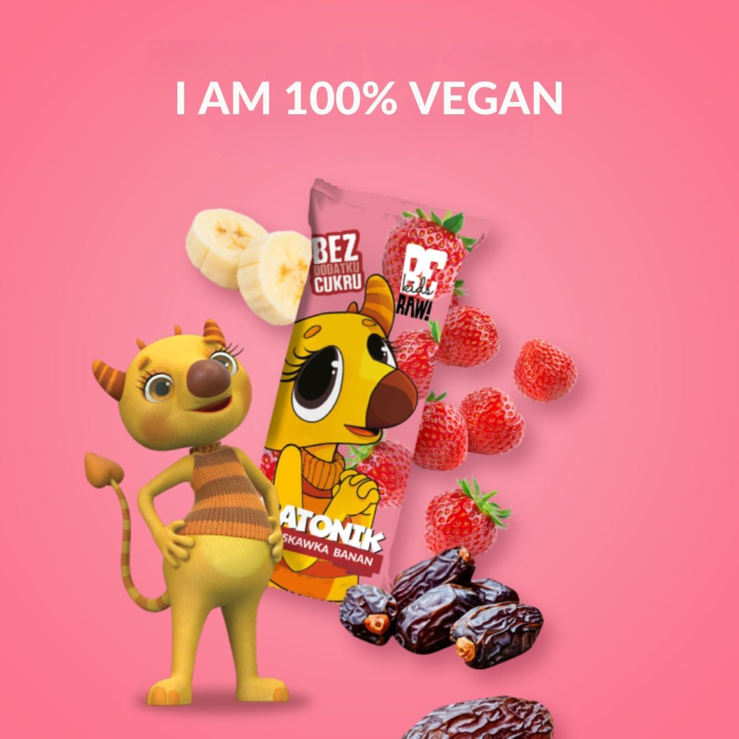 16x Kids Strawberry - Banana Bar 25g - Be Raw - Vesa Beauty