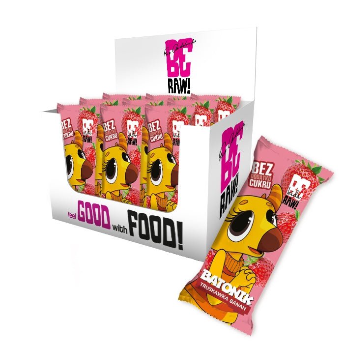 16x Kids Strawberry - Banana Bar 25g - Be Raw - Vesa Beauty