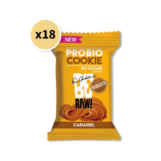 18x Be Raw Probio Cookie Caramel 18g - Be Raw - Vesa Beauty