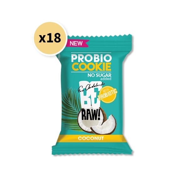 18x Be Raw Probio Cookie Coconut 18g - Be Raw - Vesa Beauty