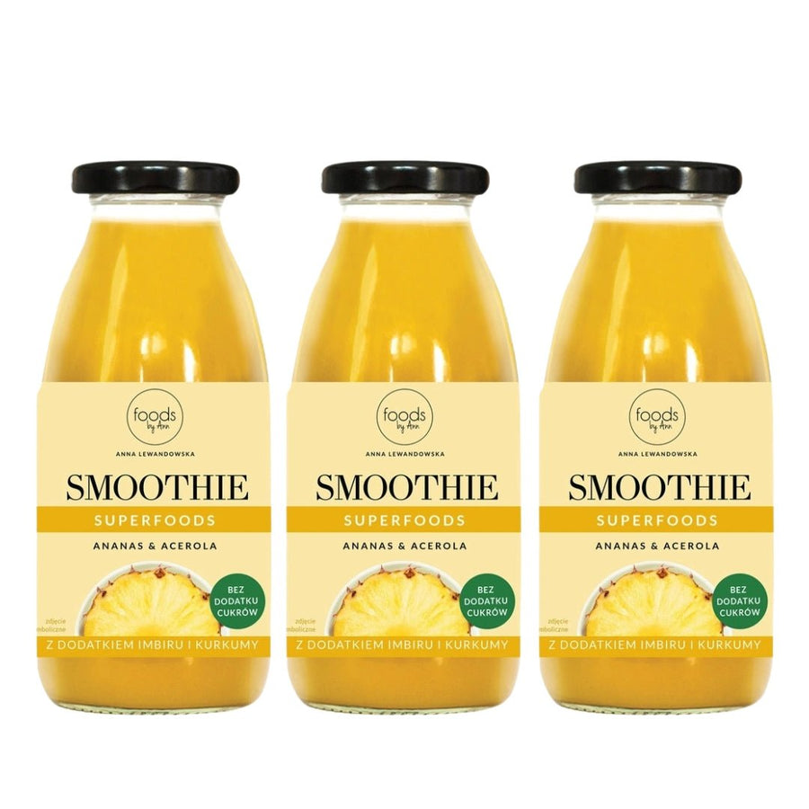 3x Foods by Ann Smoothie Pineapple & Acerola 250ml - Foods by Ann - Vesa Beauty