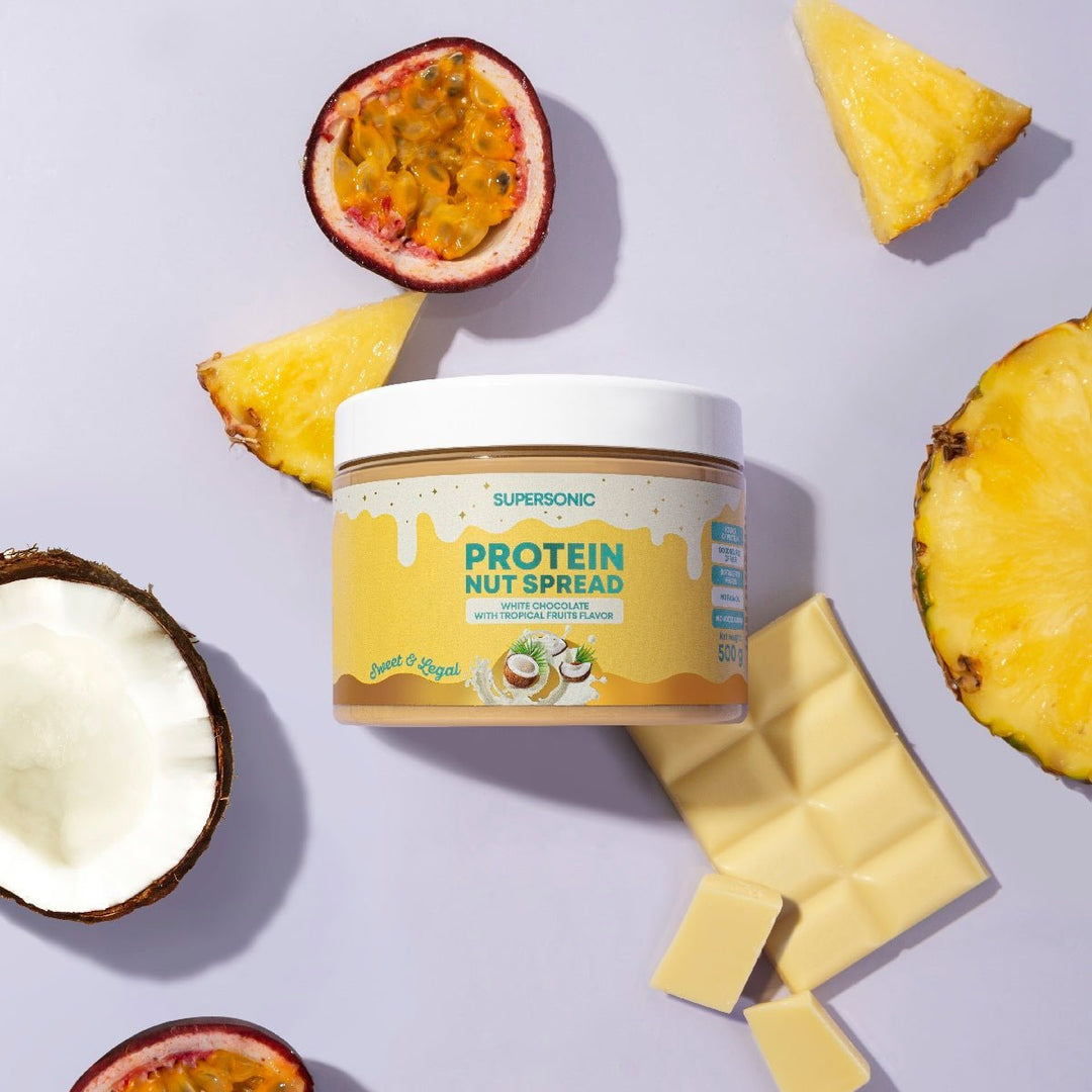 3x SUPERSONIC Protein Nut Spread with White Chocolate with Tropical Fruit Flavour 500g - SUPERSONIC - Vesa Beauty