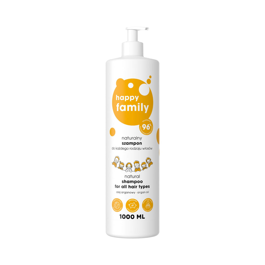 4Organic Natural Shampoo for all hair types HAPPY FAMILY 1L - 4Organic - Vesa Beauty