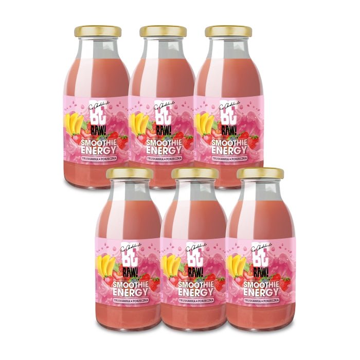 6x Be Raw Smoothie ENERGY Strawberry Currant 250ml - Be Raw - Vesa Beauty