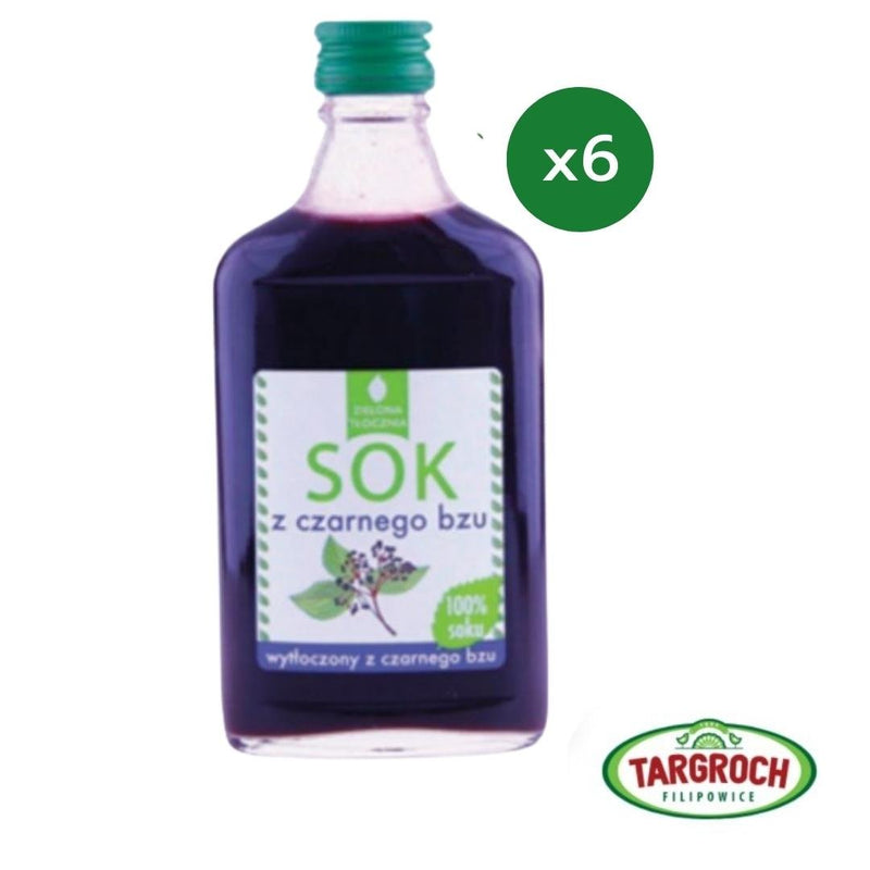 6x Cold Pressed Elderberry juice 100% 200ml - TARGROCH - Vesa Beauty