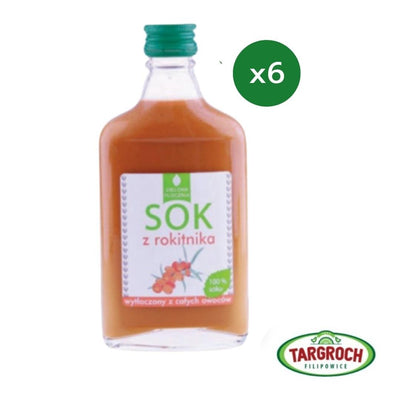 6x Cold Pressed Sea buckthorn juice 100% 200ml - TARGROCH - Vesa Beauty