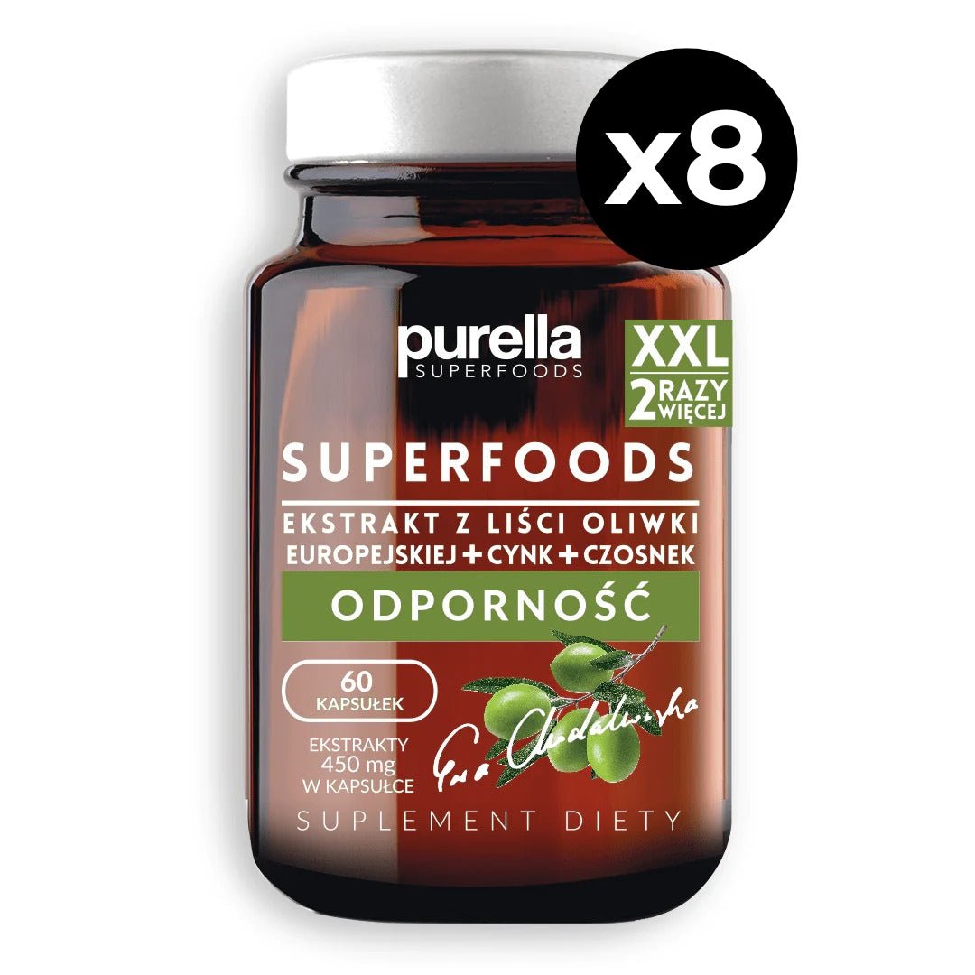 6x Purella Food Supplement European Olive Leaf extract +Zinc +Garlic 60capsules - Purella Superfoods - Vesa Beauty