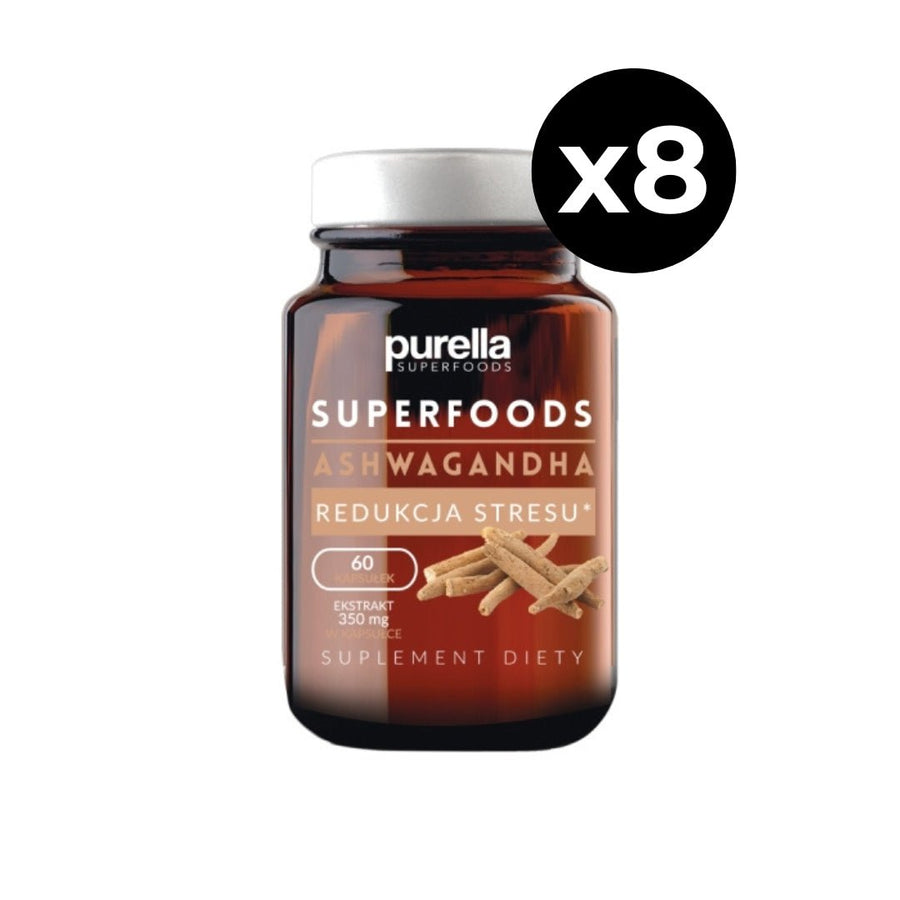 8x Purella Food Supplement Ashwagandha - Stress reduction 60 capsules - Purella Superfoods - Vesa Beauty