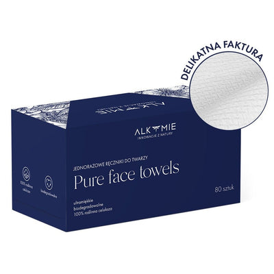 Alkmie PURE FACE TOWELS Disposable face towels 80pcs - navy blue box - Alkemie - Vesa Beauty