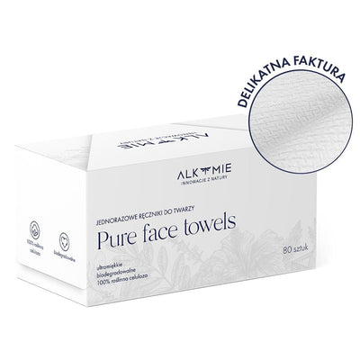 Alkmie PURE FACE TOWELS Disposable face towels 80pcs - white box - Alkemie - Vesa Beauty