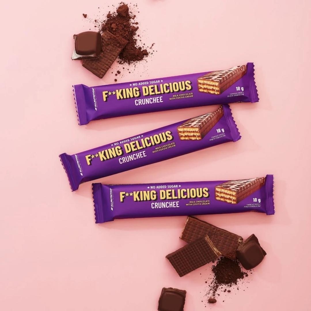ALLNUTRITION Fitking Delicious Crunchee - Milk Chocolate with Cocoa Cream 18g - ALLNUTRITION - Vesa Beauty